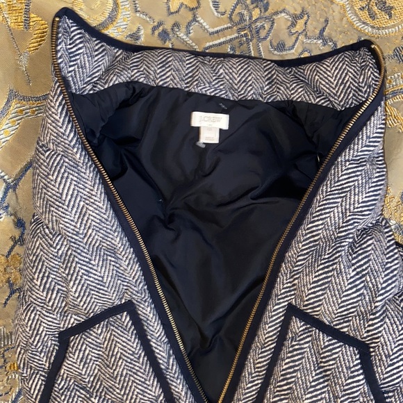 J. Crew Herringbone Excursion Quilted Puffer Vest XXS NEW - Picture 14 of 14